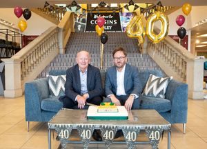 Robert Shotton and his son John celebrate the 40th anniversary of Cousins Furniture
