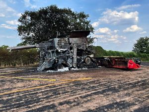The fire at the field in Hodnet. Picture: Market Drayton Fire Station