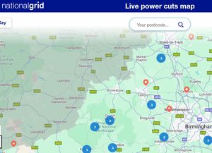 The National Grid's power cut map was showing many homes without power this morning