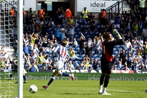 Isaac Price makes it 3-1 to West Brom (Photo by Adam Fradgley/West Bromwich Albion FC via Getty Images)