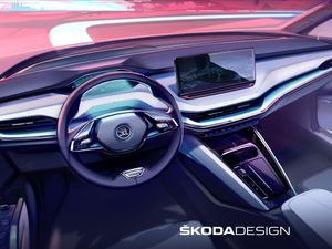 Supporting image for story: New Skoda Enyaq interior detailed in teaser image