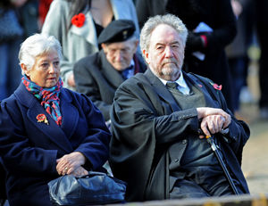 Former Wolverhampton Council leader Roger Lawrence attending the service