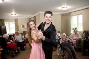 Chloe Hewitt and Curtis Pritchard at Isle Court Nursing Home