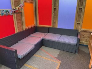 The furniture that was stolen from the reading shelter