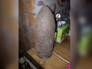 Supporting image for story: Bomb squad called to Chirk home after picture of WWI shell posted on Facebook