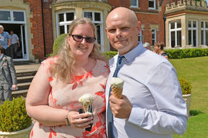 Michelle and Alan Weaver had had their wedding with restrictions back in June and were delighted to be part of a wedding with no restrictions