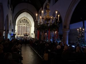 St. Mary's Church , Ruabon, by candlelight.