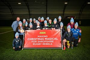 England's World Cup winning rugby star Jason Robinson surprised the Shropshire Rugby Rebels team