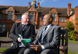 Dr Andy Wilcox and Ed Mashatise at Harper Adams University