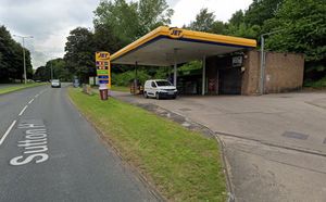The petrol staton in Sutton Hill
