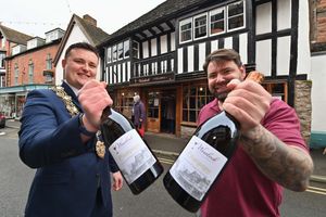 Mayor Dan Thomas owner of Wenlock Cellars, Rob Noddings