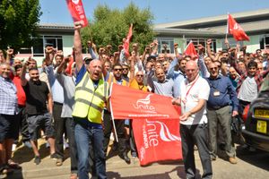 Taxi drivers protesting in Wolverhampton last year over the city council's controversial licensing system.
