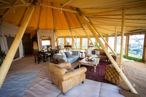 The Pop-Up Hotel, a luxury glamping company, has set up shop near Worthy Farm.