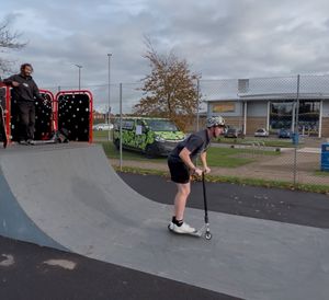 An expert rider from Team Rubicon at Burntwood Skatepark.