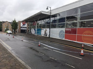 The scene at Tesco in Madeley on Tuesday