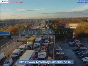 Supporting image for story: Car and lorry crash on M6 leading to huge queues on motorway