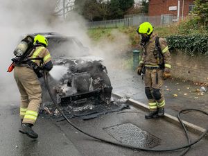 Supporting image for story: Car wrecked in blaze as fire crews issue parking reminder to drivers