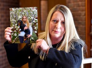 Leanne Vaughan, with a photo of her daughter Lily-May Vaughan, who was killed in a crash aged 17