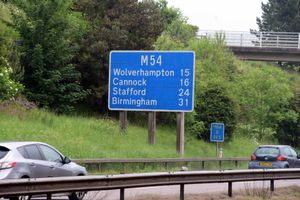 The M54 near Shifnal