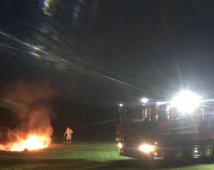 The crew attend the fire near Craven Arms. Photo:@SFRS_CravenArms