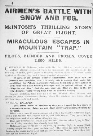 The adventure was followed closely in Wolverhampton. This is how the Wolverhampton Chronicle reported the aviators' exploit.