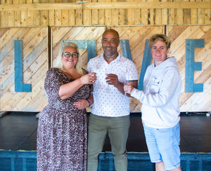Nicola Thomas and Eddie Logan at Stanford Farm in Shrewsbury with owner Cindy Edwards