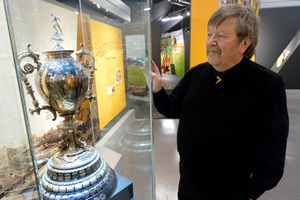 Patrick Quirke with the 1884 Wrekin Cup