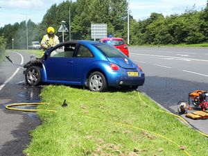 Supporting image for story: 'Suspicious' car fire closes Telford road