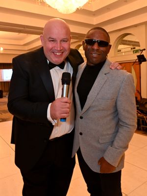 .Dicky Dodd with special guest Darren Harris who is England's most capped blind footballer.