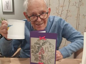 Supporting image for story: A card fit for the King: Oswestry care home resident, 95, sends his homemade Christmas card to the monarch