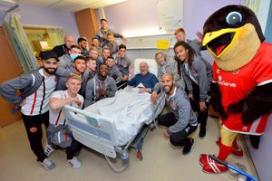 Saying hello to big Walsall FC fans Gordon and Doreen Morris