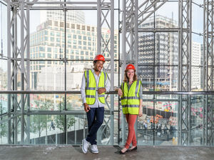 Supporting image for story: Sheku Kanneh-Mason and CBSO director Mirga Gražinytė-Tyla take tour of Birmingham Symphony Hall redevelopment