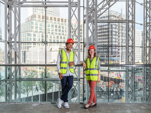 Supporting image for story: Sheku Kanneh-Mason and CBSO director Mirga Gražinytė-Tyla take tour of Birmingham Symphony Hall redevelopment