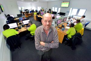Go Carz owner Carl Wilday with staff in the Shrewsbury call centre
