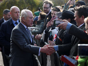 Supporting image for story: Crowds line the streets to greet King Charles III as he arrives in Staffordshire