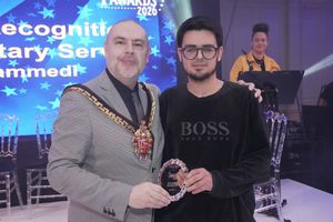 The Mayor of Wolverhampton, Councillor Craig Collingswood, presented a Special Recognition for Voluntary Services Award to Miran Mohammedi for his commitment to supporting separated children and young people in Wolverhampton.