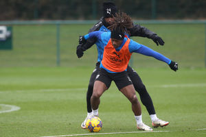 Brandon Thomas-Asante and Cedric Kipre (Photo by Adam Fradgley/West Bromwich Albion FC via Getty Images).