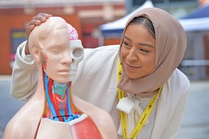 Radeyah Ali, a pharmacy demonstrator, at last year's Sci-Fest