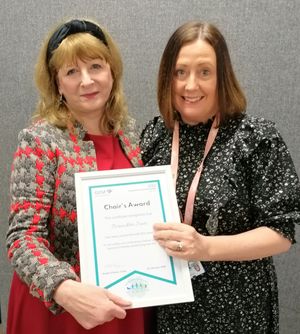 Bea Jones, nurse specialist, with Nuala O’Kane