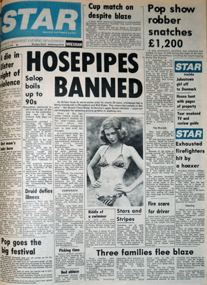 Front page of the Shropshire Star of July 3, 1976