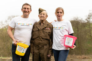 Chris Jones with Anthony and Vanessa Watts. Picture: Matt Price