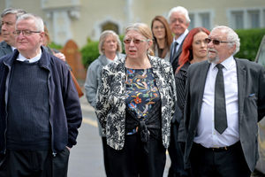 Niece Mary Rogers (centre) paid tribute with family and friends
