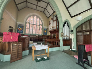 Inside Greenfields Methodist Church in Shrewsbury.