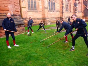 Supporting image for story: Students help to create wildflower garden at cathedral