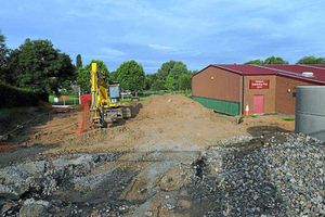 Supporting image for story: Work on Newport Swimming Pool stopped while sewer diverted