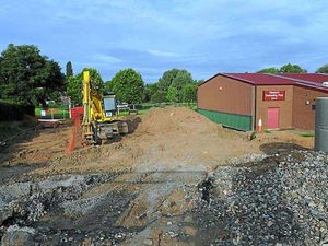 Supporting image for story: Work on Newport Swimming Pool stopped while sewer diverted