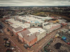 Supporting image for story: New drone shots show Cannock outlet village taking shape