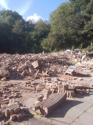 The area around where the pub stood is now covered in rubble. Photo: Andy Cashmore