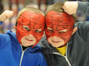 Supporting image for story: Video and pictures: WWE wrestler Kane at Black Country Toys R Us
