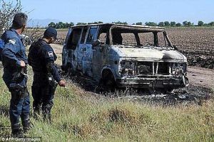 The burnt out camper van
